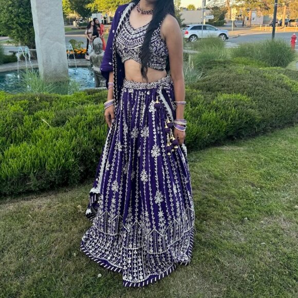 Purple Lengha Choli - Picture 1 of 10